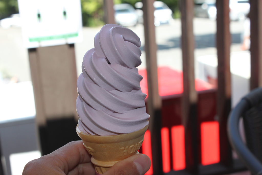 花の都公園　清流の里で巨峰アイスクリームを食べる